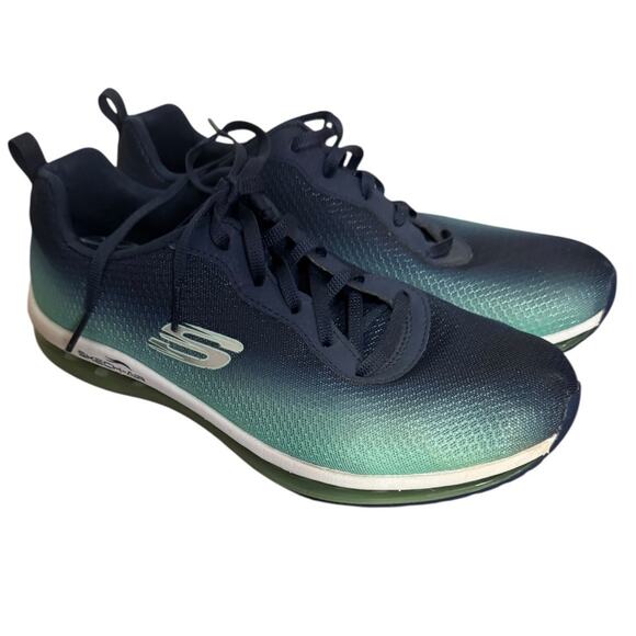 SKECHERS Skech-Air Memory Foam Blue Trainer Sneakers SZ 9 - Picture 1 of 10